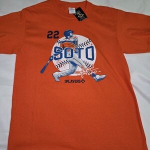 Juan Soto #22 NY METS Orange Graphic Baseball T-Shirt- Size Med NWT